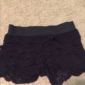 Black lace shorts